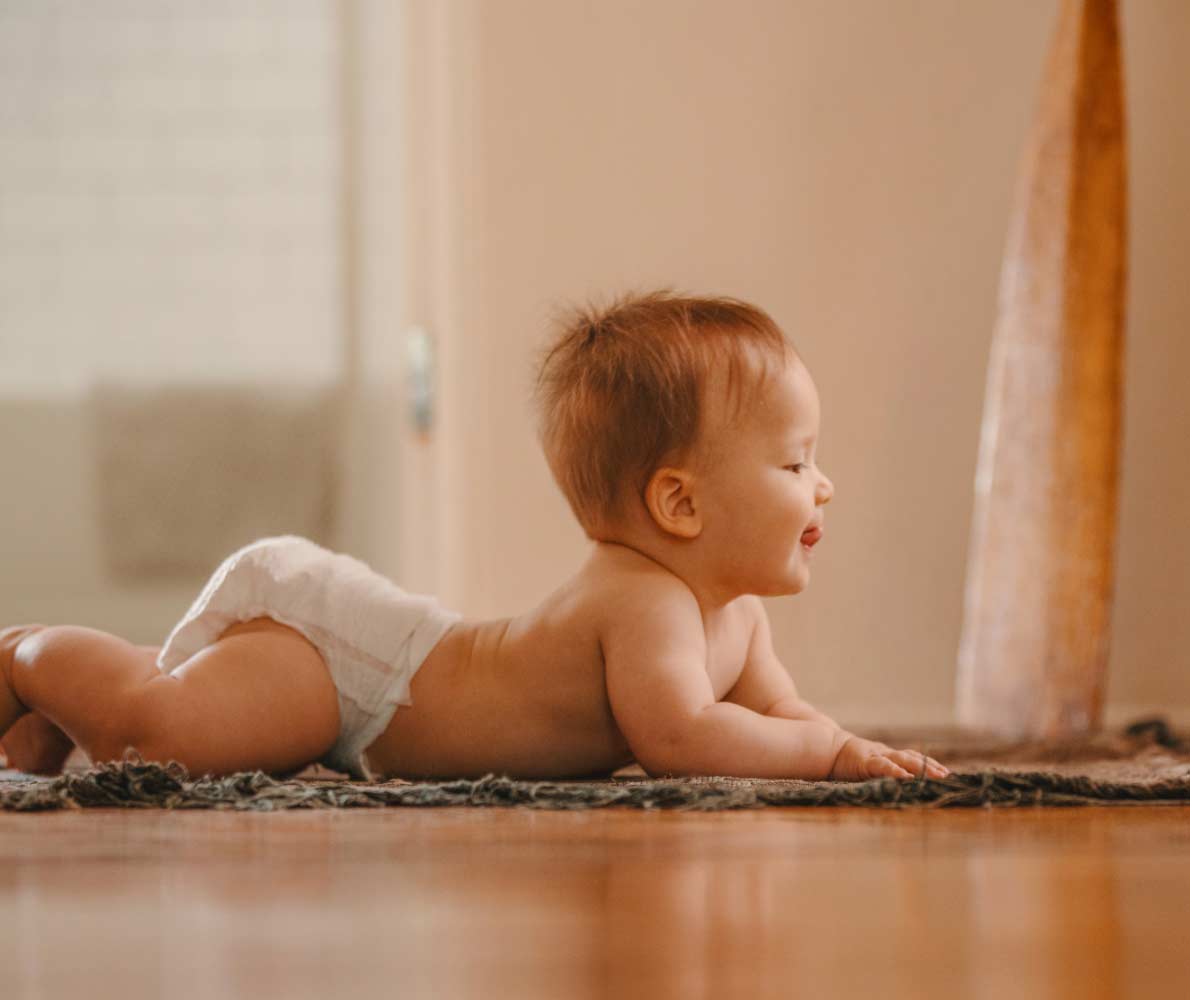 baby in high performing diaper